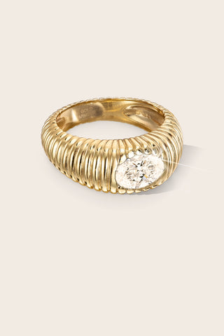 'Golden Armour' Diamond Gypsy Ring | 14k Gold
