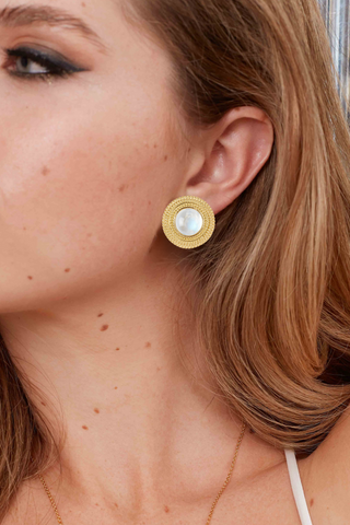No Grit, No Pearl Studs | Moonstone