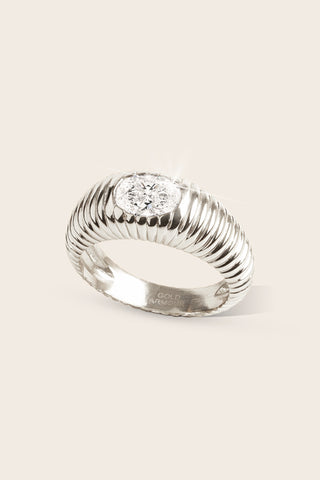 'Golden Armour' Diamond Gypsy Ring | Sterling Silver