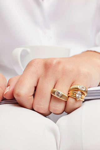 'Golden Armour' Diamond Gypsy Ring | 14k Gold