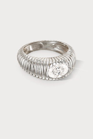 'Golden Armour' Diamond Gypsy Ring | Sterling Silver