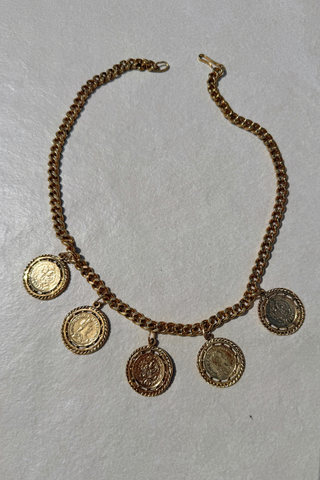 1970s Statement Coin Necklace.