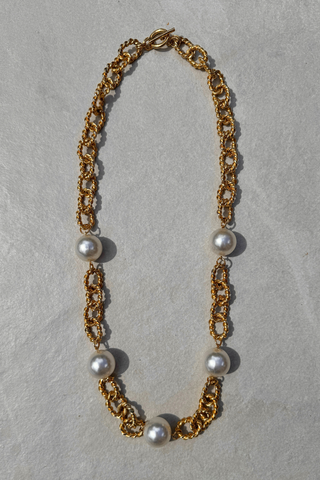 1980s NYC Statement Chain & Pearl Necklace