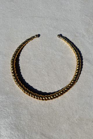 1980s (Paris) Twisted Brass Torque