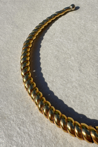 1980s (Paris) Twisted Brass Torque