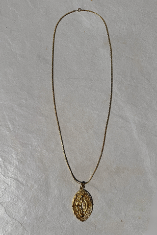 1970s Long Aztec Pendant w/ Snake Chain