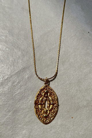 1970s Long Aztec Pendant w/ Snake Chain