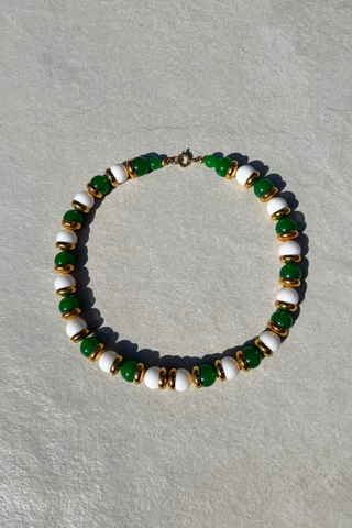 1960s Paris - Green Beaded Choker