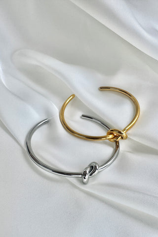 Knot Bangle - Rhodium Plated