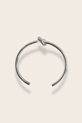 Knot Bangle - Rhodium Plated