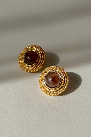 No Grit, No Pearl Studs | Smokey Quartz