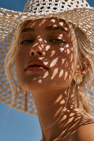 Soleil Tassel Shell Earrings (removable tassels)