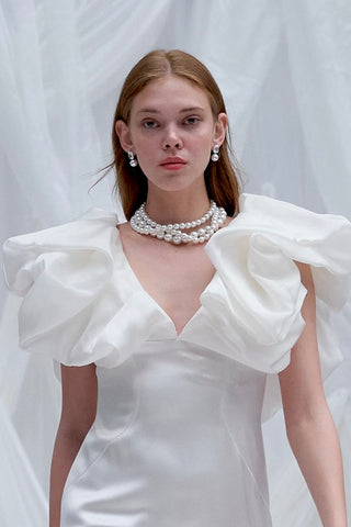 Vivi Emerald Cut Pearl Earrings