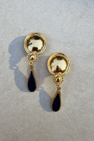 1980's Statement Blue Drops (Clip On)