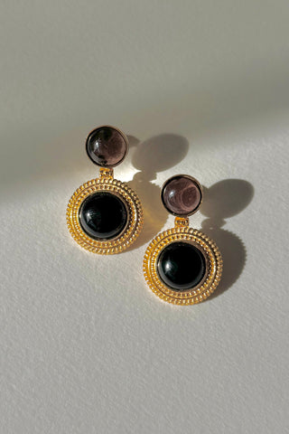 No Grit, No Pearl Drops |Smokey Quartz & Black Onyx