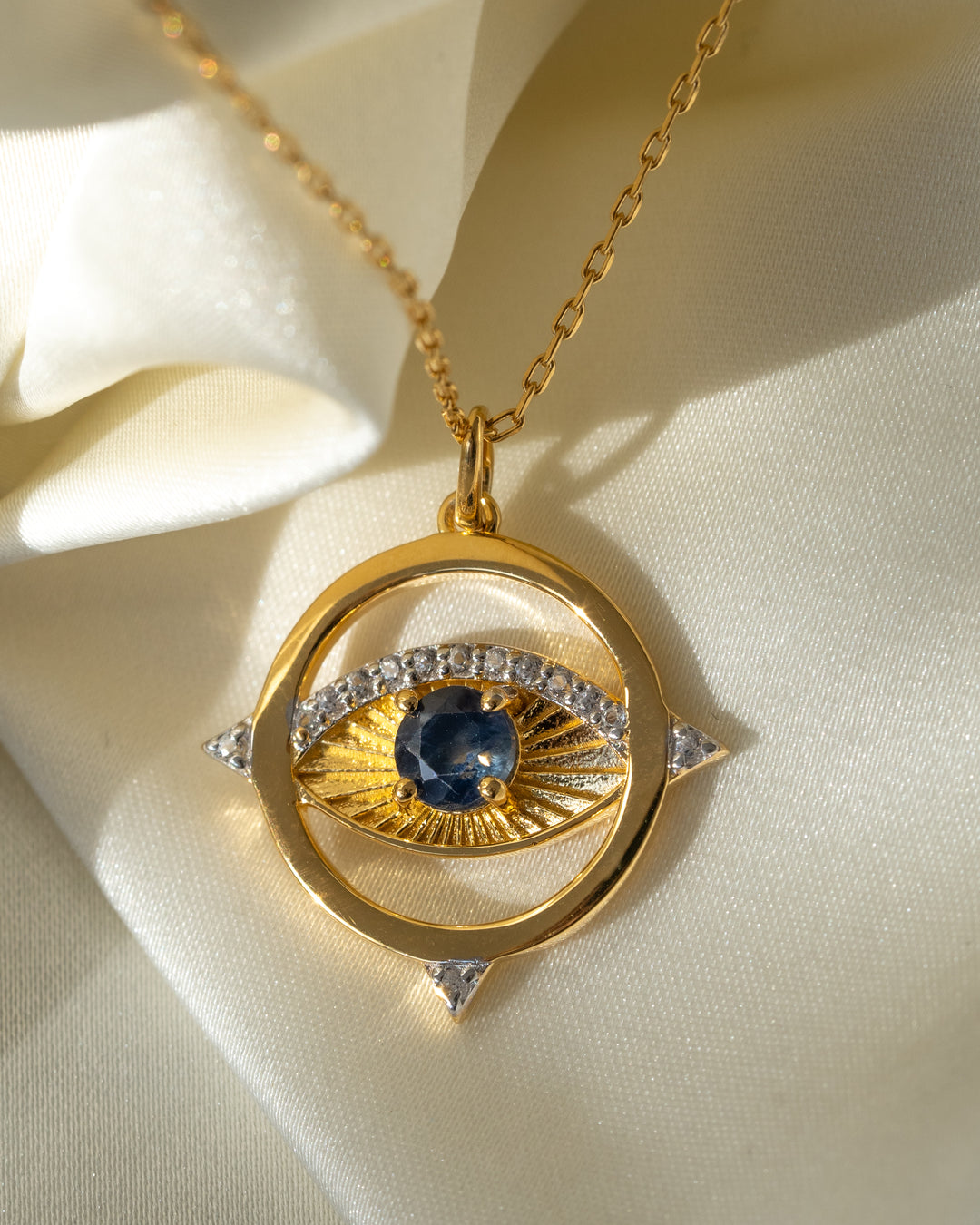 Goddess Necklace Blue White Sapphire 14k Gold Victoria Percival