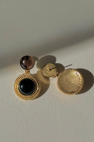 No Grit, No Pearl Drops |Smokey Quartz & Black Onyx