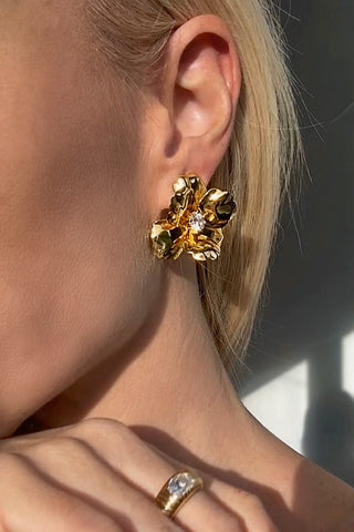 Scorched Petal Studs | Crystal