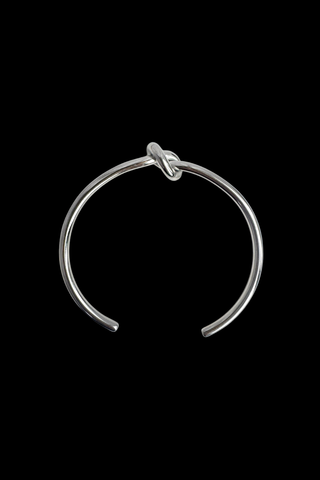 Knot Bangle - Rhodium Plated