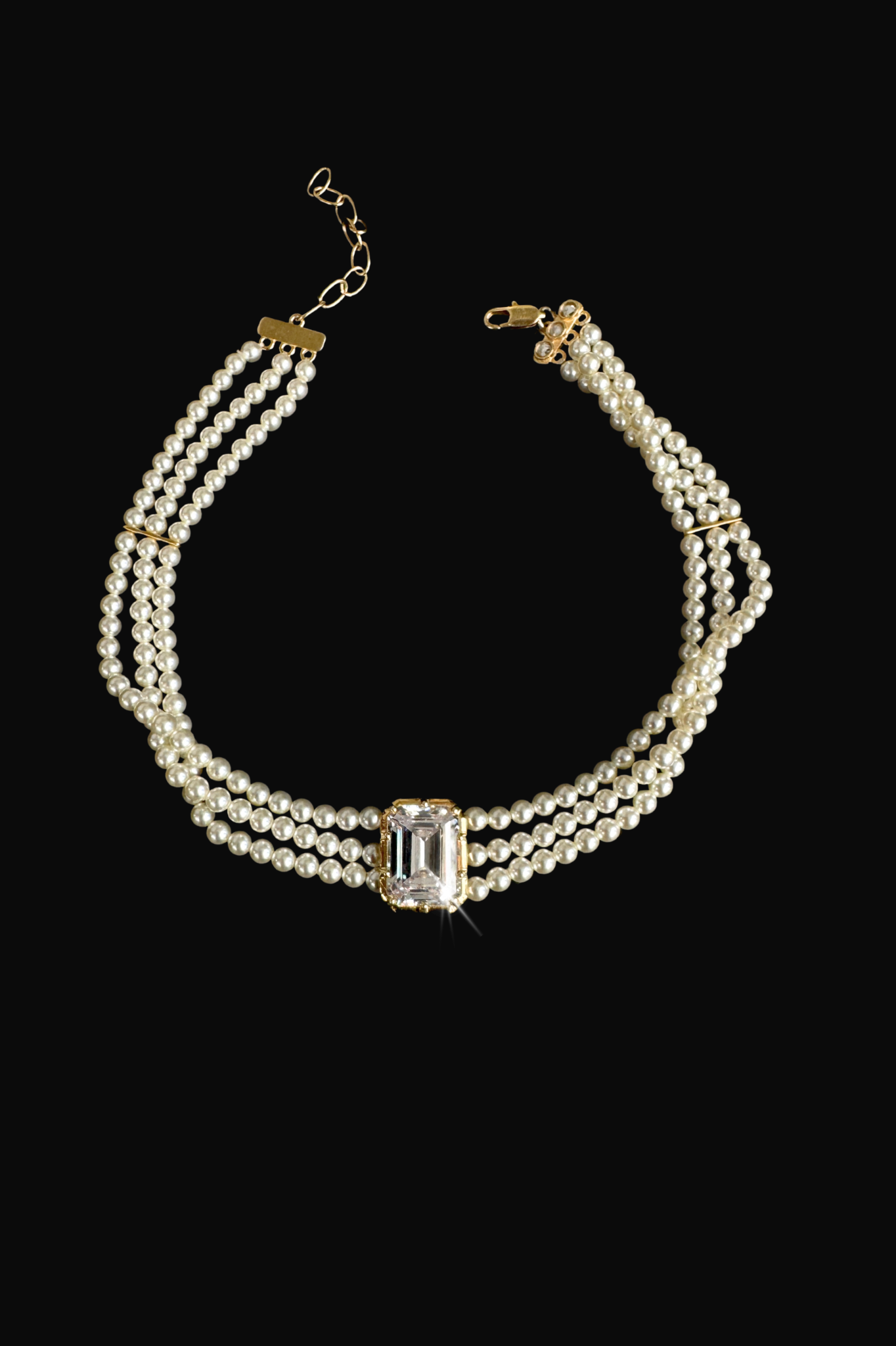 Vivi - Emerald Cut Pearl Choker – Victoria Percival Vivi - Emerald Cut Pearl Choker – Victoria Percival