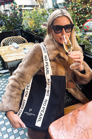 The Glamvas Tote Bag - Black / Pearl