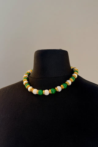 1960s Paris - Green Beaded Choker