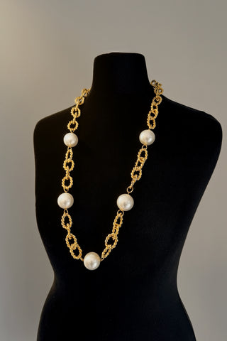 1980s NYC Statement Chain & Pearl Necklace