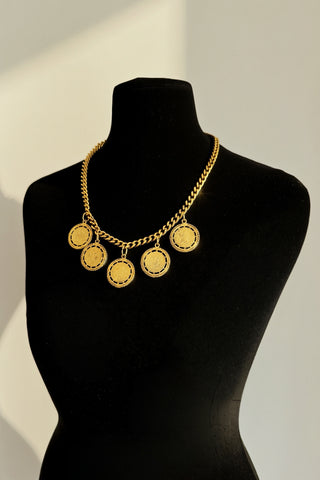 1970s Statement Coin Necklace.