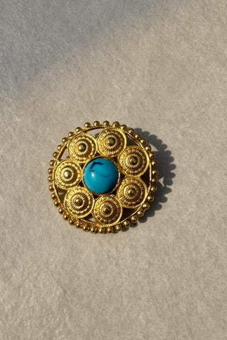 1970s Turquoise Brooch