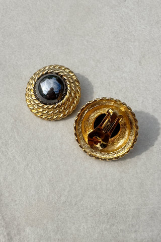 1980's Grey Rope Earrings (clip on)