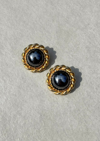 1980's Grey Round Rope Earrings (Clip on)