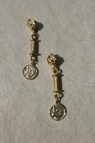 1980's Statement Coin Earrings (Pierced Ears)