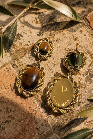 Fortunado 'Lucky' Earrings | Tiger's Eye