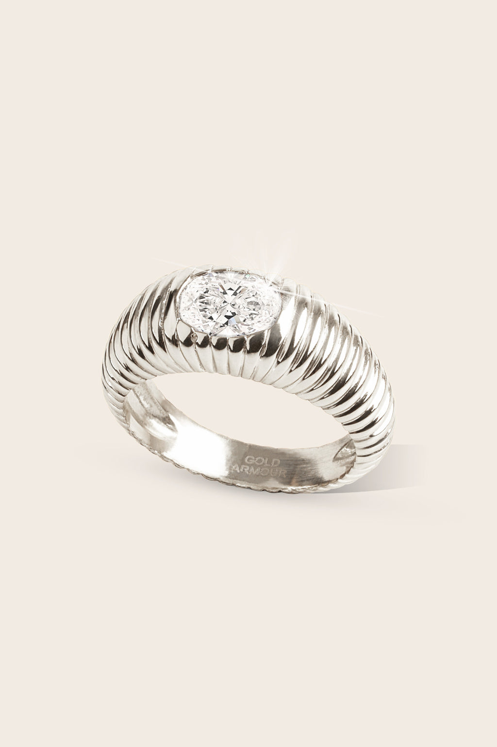 'Golden Armour' Diamond Gypsy Ring | Sterling Silver – Victoria Percival
