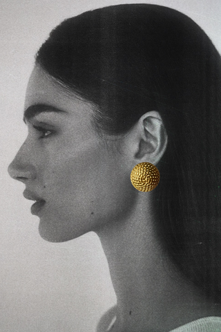 1980's Gold Rope Dome Earrings (Clip on)