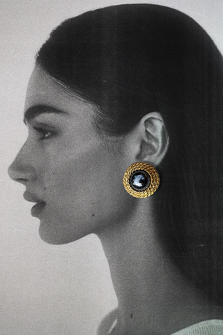 1980's Grey Rope Earrings (clip on)