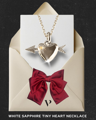 Tiny Heart Necklace - White Sapphire